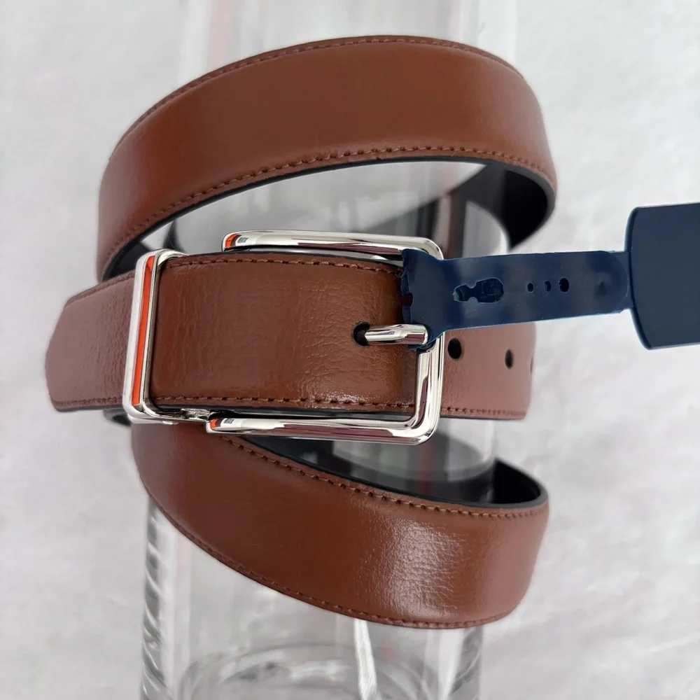 COLE HAAN Men's Classic Reversible Feather Edge Leather Belt--NWT--S